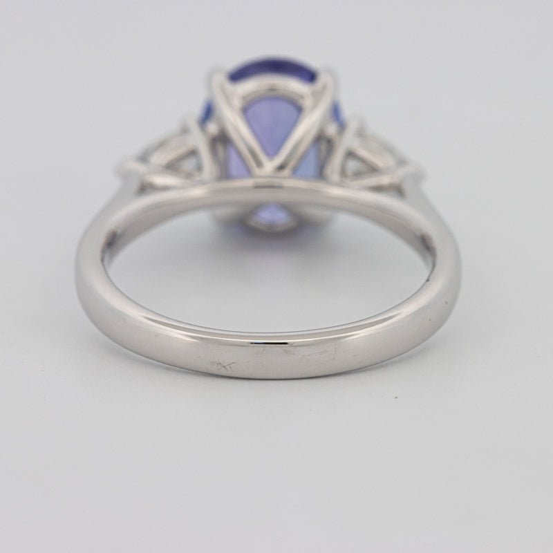 2.48 CT Oval Tanzanite Trilogy Ring - ZIZOV DIAMONDS