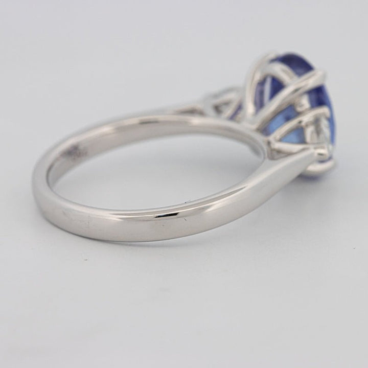 2.48 CT Oval Tanzanite Trilogy Ring - ZIZOV DIAMONDS