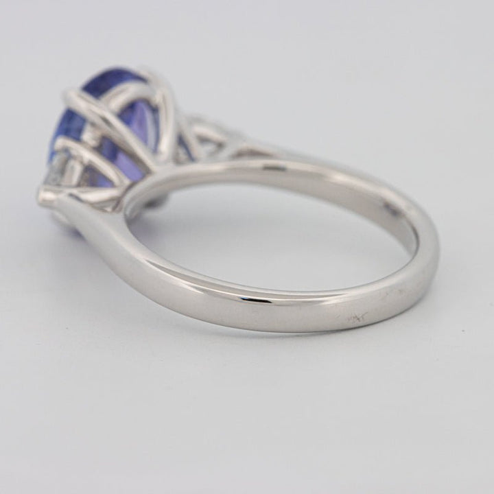 2.48 CT Oval Tanzanite Trilogy Ring - ZIZOV DIAMONDS