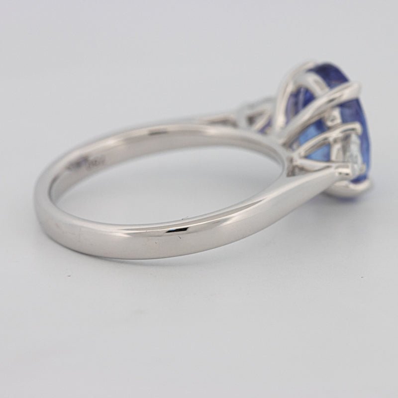 2.48 CT Oval Tanzanite Trilogy Ring - ZIZOV DIAMONDS