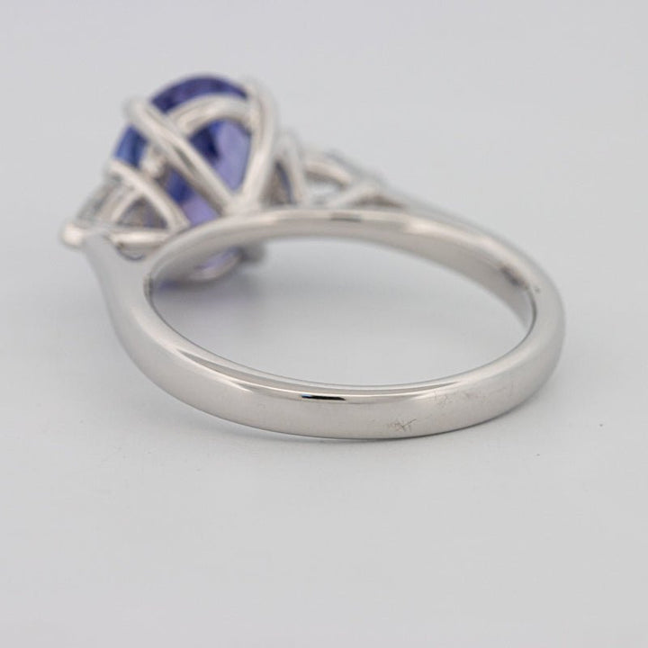 2.48 CT Oval Tanzanite Trilogy Ring - ZIZOV DIAMONDS
