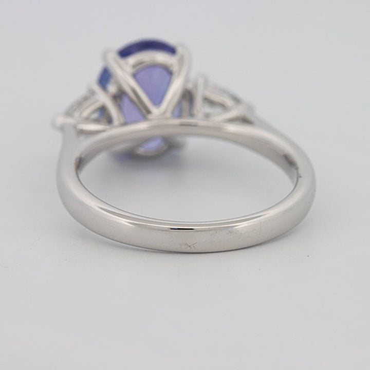 2.48 CT Oval Tanzanite Trilogy Ring - ZIZOV DIAMONDS