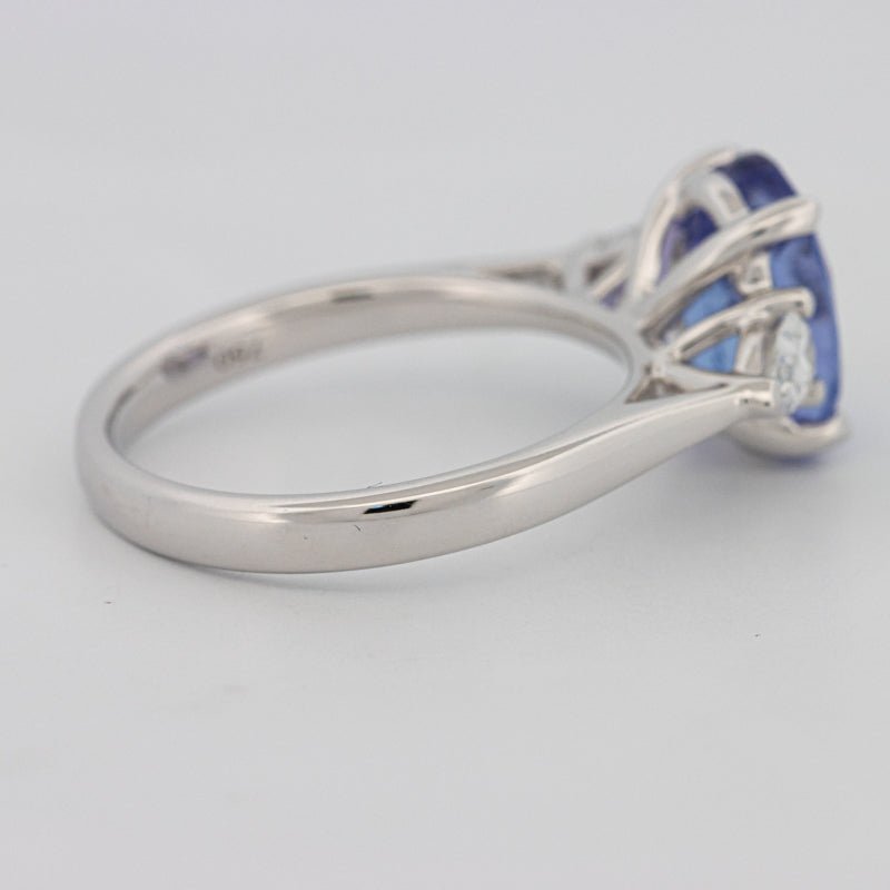 2.48 CT Oval Tanzanite Trilogy Ring - ZIZOV DIAMONDS