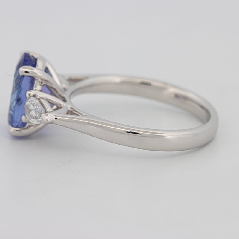 2.48 CT Oval Tanzanite Trilogy Ring - ZIZOV DIAMONDS