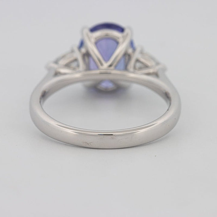 2.48 CT Oval Tanzanite Trilogy Ring - ZIZOV DIAMONDS
