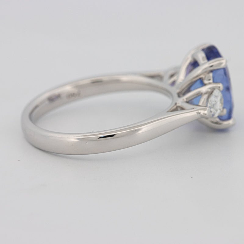 2.48 CT Oval Tanzanite Trilogy Ring - ZIZOV DIAMONDS