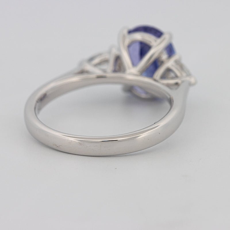 2.48 CT Oval Tanzanite Trilogy Ring - ZIZOV DIAMONDS