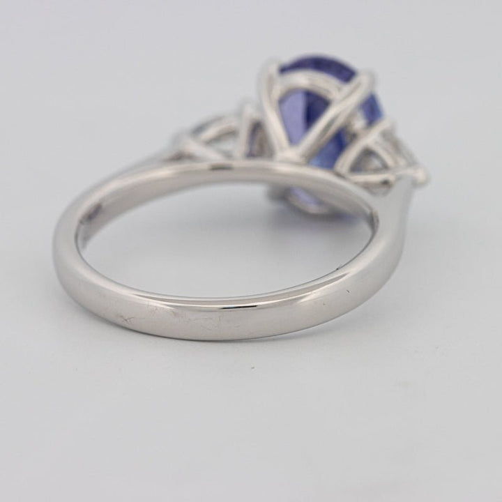 2.48 CT Oval Tanzanite Trilogy Ring - ZIZOV DIAMONDS