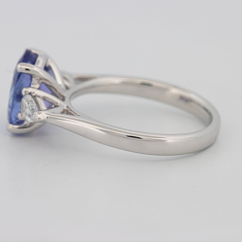 2.48 CT Oval Tanzanite Trilogy Ring - ZIZOV DIAMONDS