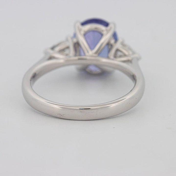 2.48 CT Oval Tanzanite Trilogy Ring - ZIZOV DIAMONDS