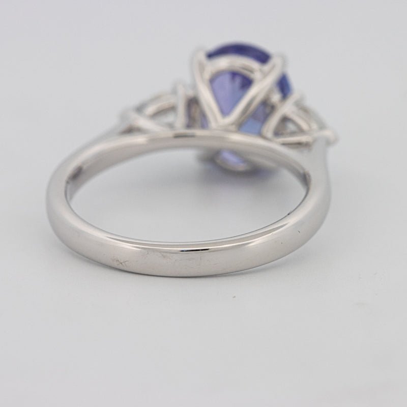 2.48 CT Oval Tanzanite Trilogy Ring - ZIZOV DIAMONDS