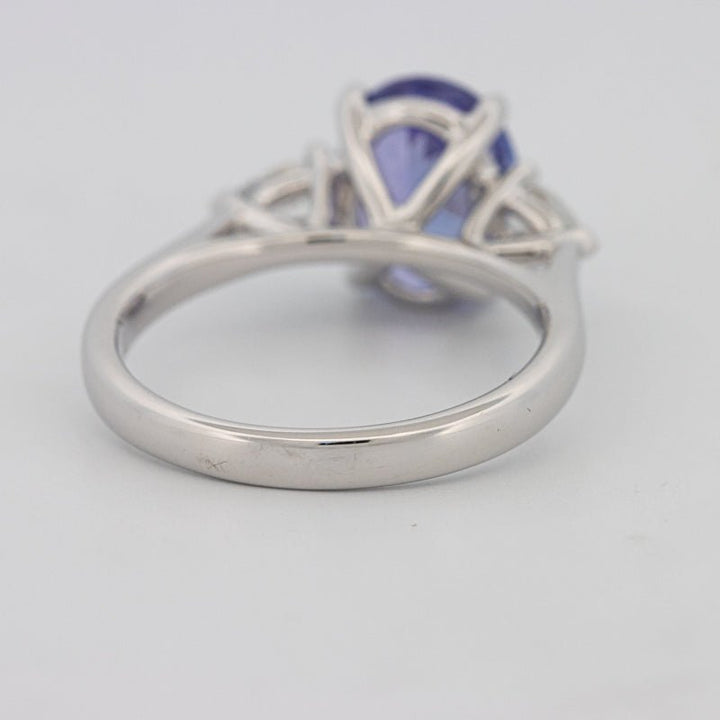 2.48 CT Oval Tanzanite Trilogy Ring - ZIZOV DIAMONDS