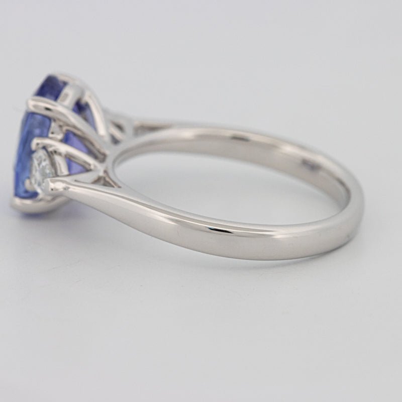 2.48 CT Oval Tanzanite Trilogy Ring - ZIZOV DIAMONDS