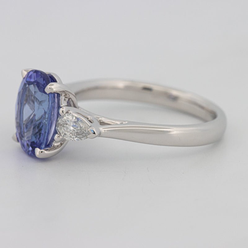 2.48 CT Oval Tanzanite Trilogy Ring - ZIZOV DIAMONDS