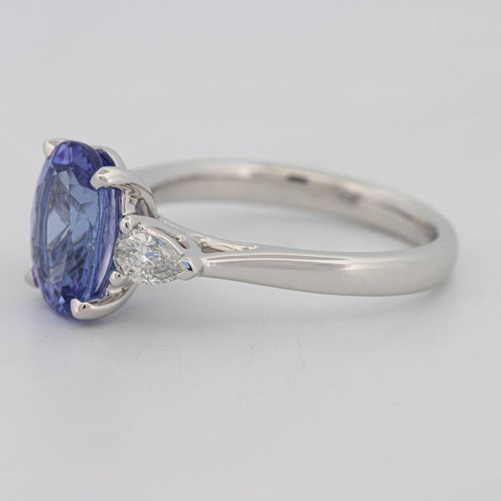 2.48 CT Oval Tanzanite Trilogy Ring - ZIZOV DIAMONDS