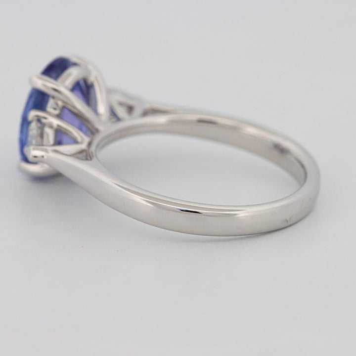 2.48 CT Oval Tanzanite Trilogy Ring - ZIZOV DIAMONDS