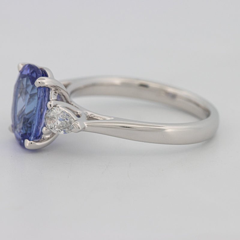 2.48 CT Oval Tanzanite Trilogy Ring - ZIZOV DIAMONDS