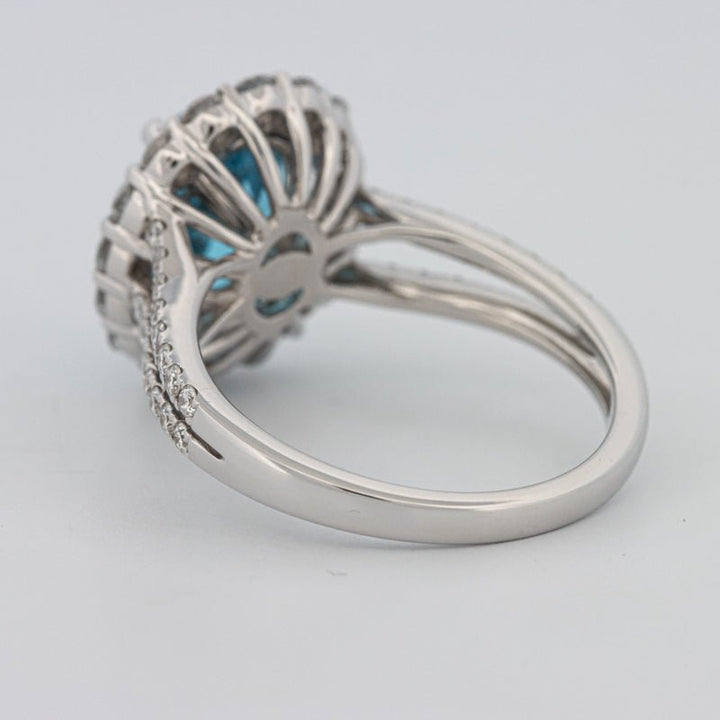 2.48 CT Oval Topaz Halo Ring - ZIZOV DIAMONDS