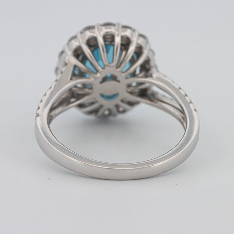 2.48 CT Oval Topaz Halo Ring - ZIZOV DIAMONDS