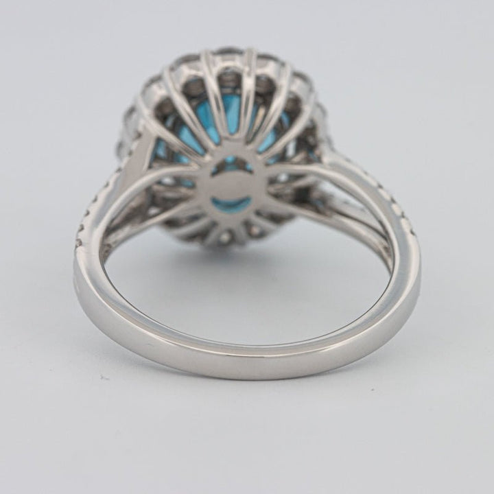 2.48 CT Oval Topaz Halo Ring - ZIZOV DIAMONDS