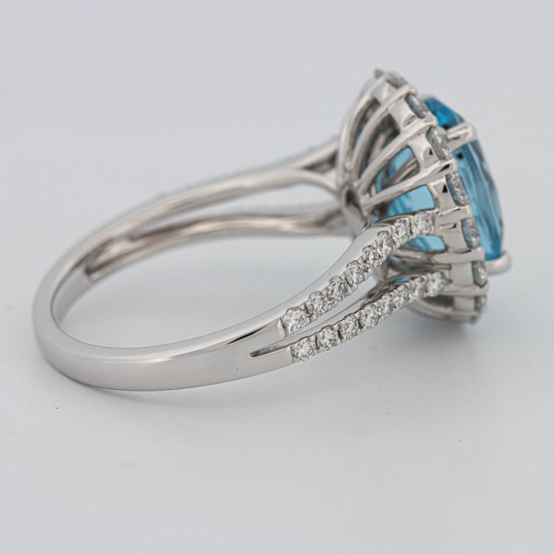 2.48 CT Oval Topaz Halo Ring - ZIZOV DIAMONDS