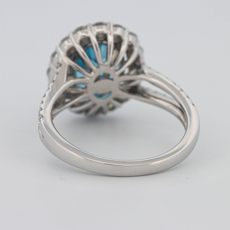 2.48 CT Oval Topaz Halo Ring - ZIZOV DIAMONDS