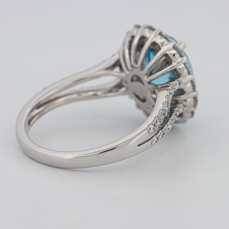 2.48 CT Oval Topaz Halo Ring - ZIZOV DIAMONDS