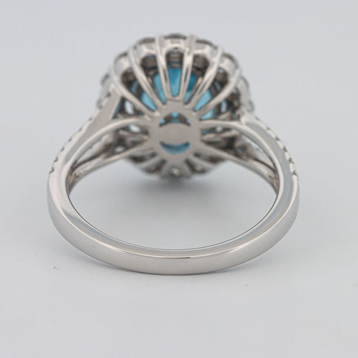 2.48 CT Oval Topaz Halo Ring - ZIZOV DIAMONDS