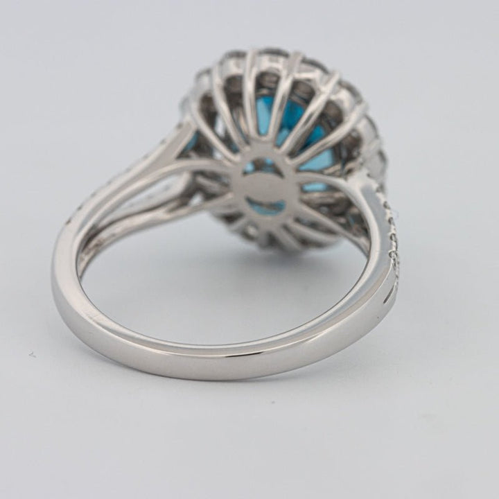 2.48 CT Oval Topaz Halo Ring - ZIZOV DIAMONDS