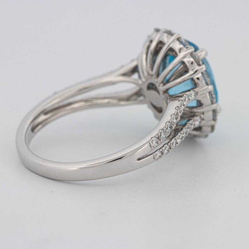 2.48 CT Oval Topaz Halo Ring - ZIZOV DIAMONDS