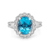 2.48 CT Oval Topaz Halo Ring - ZIZOV DIAMONDS