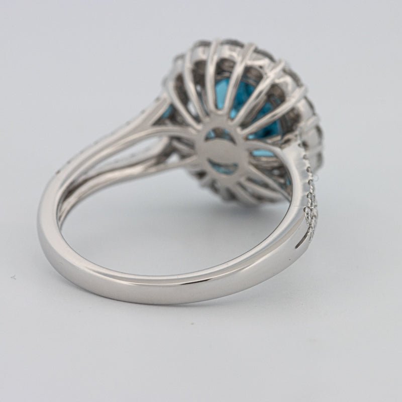 2.48 CT Oval Topaz Halo Ring - ZIZOV DIAMONDS