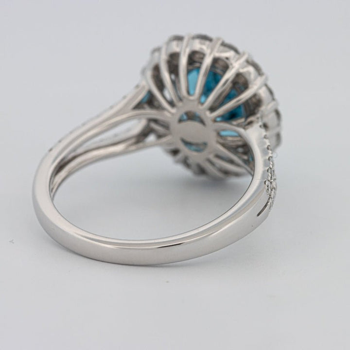 2.48 CT Oval Topaz Halo Ring - ZIZOV DIAMONDS