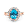 2.48 CT Oval Topaz Halo Ring - ZIZOV DIAMONDS
