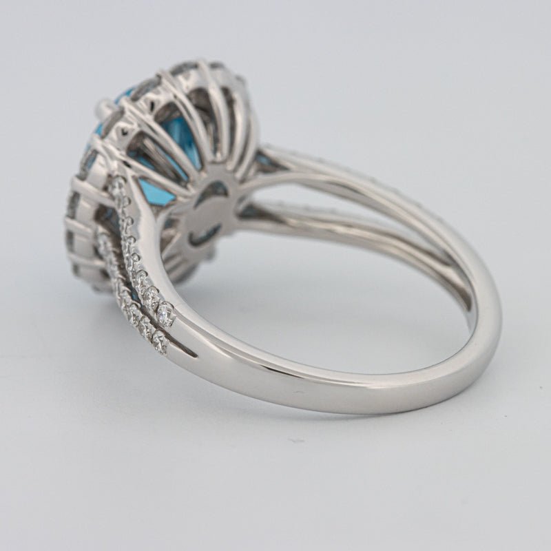 2.48 CT Oval Topaz Halo Ring - ZIZOV DIAMONDS