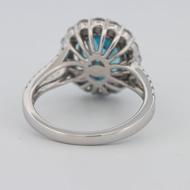 2.48 CT Oval Topaz Halo Ring - ZIZOV DIAMONDS