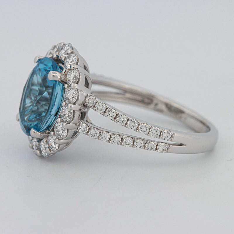 2.48 CT Oval Topaz Halo Ring - ZIZOV DIAMONDS