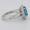 2.48 CT Oval Topaz Halo Ring - ZIZOV DIAMONDS