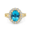 2.48 CT Oval Topaz Halo Ring - ZIZOV DIAMONDS
