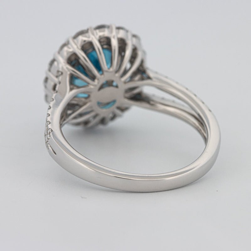 2.48 CT Oval Topaz Halo Ring - ZIZOV DIAMONDS