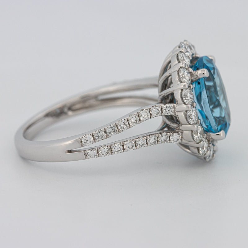 2.48 CT Oval Topaz Halo Ring - ZIZOV DIAMONDS