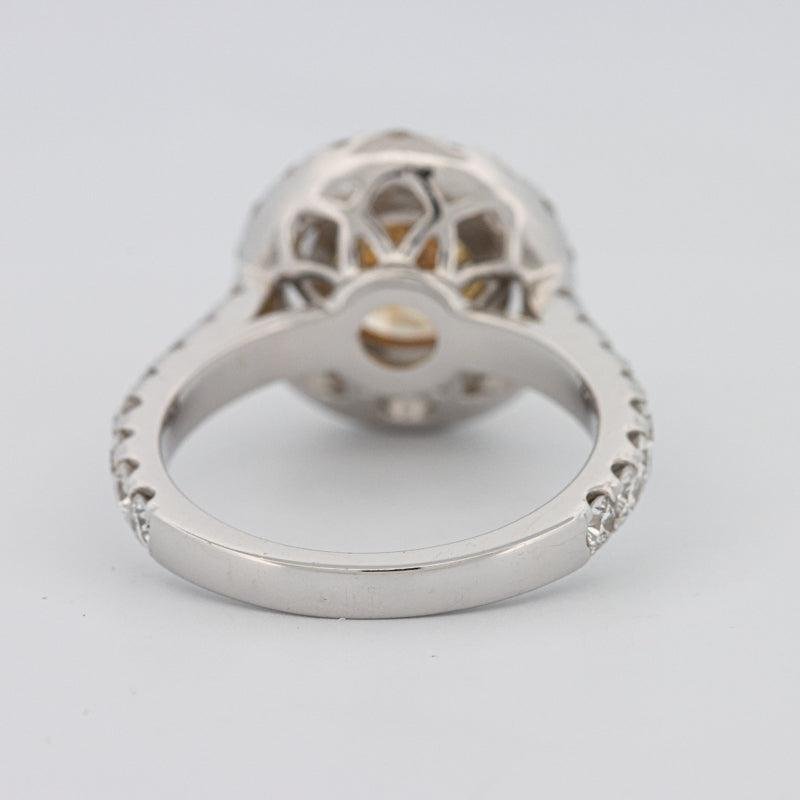 2.90 CT Fancy Yellow Round Halo Solitaire - ZIZOV DIAMONDS