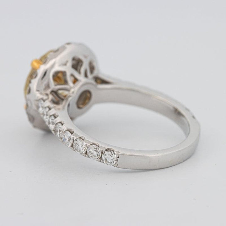 2.90 CT Fancy Yellow Round Halo Solitaire - ZIZOV DIAMONDS