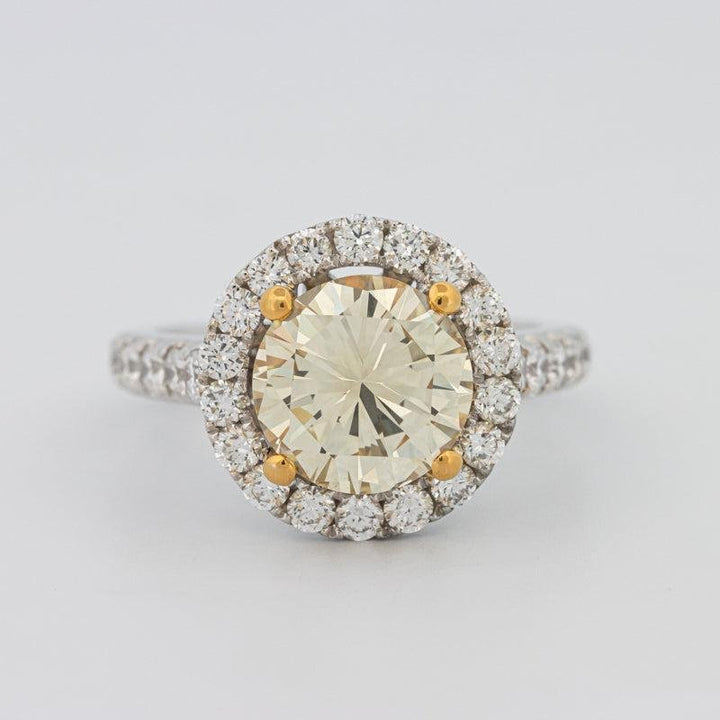 2.90 CT Fancy Yellow Round Halo Solitaire - ZIZOV DIAMONDS