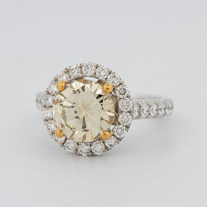 2.90 CT Fancy Yellow Round Halo Solitaire - ZIZOV DIAMONDS