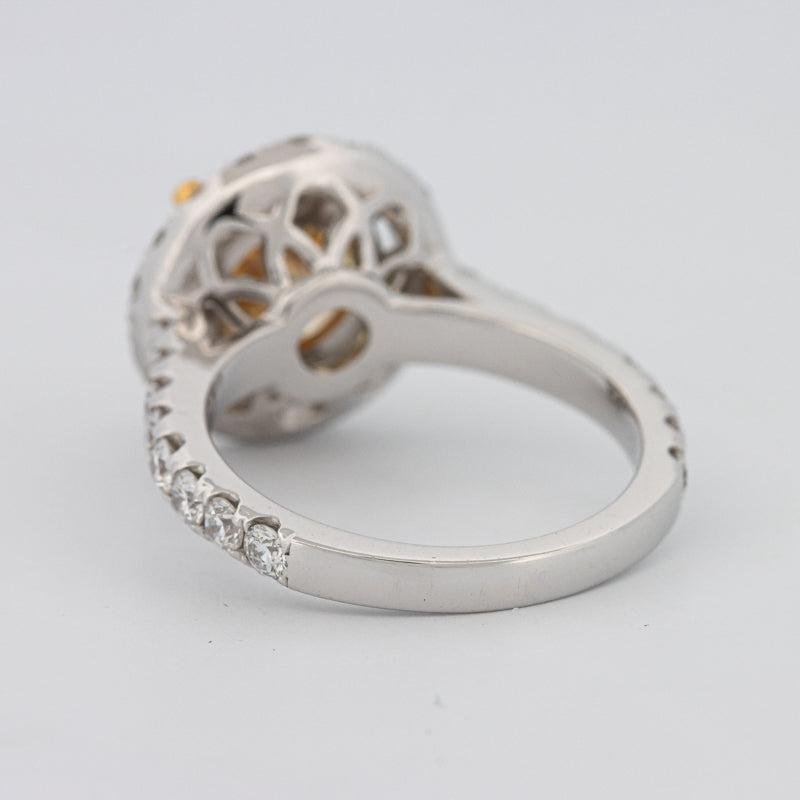 2.90 CT Fancy Yellow Round Halo Solitaire - ZIZOV DIAMONDS