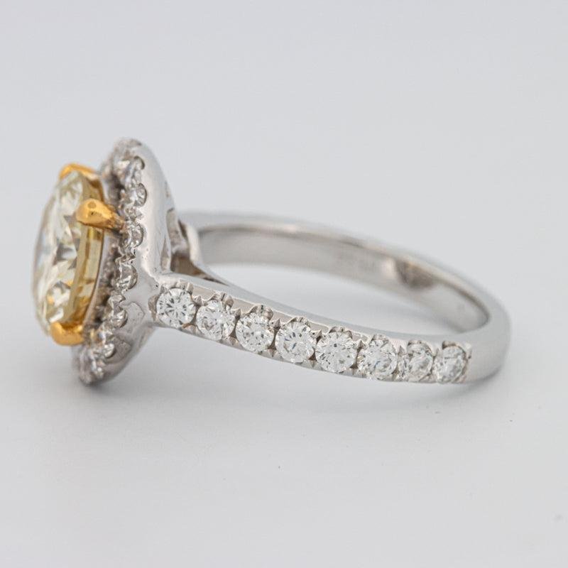 2.90 CT Fancy Yellow Round Halo Solitaire - ZIZOV DIAMONDS