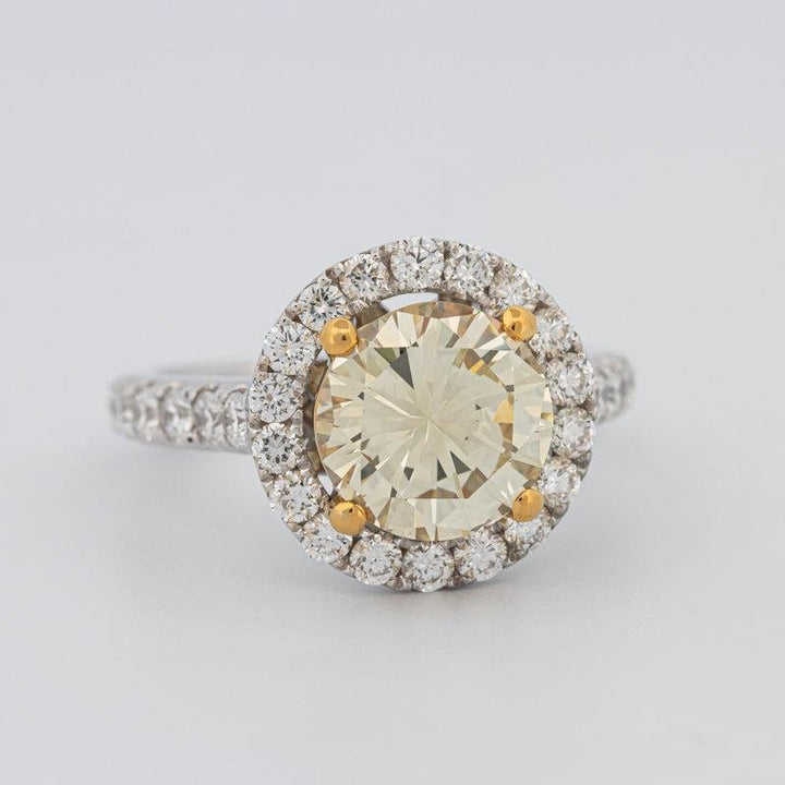 2.90 CT Fancy Yellow Round Halo Solitaire - ZIZOV DIAMONDS