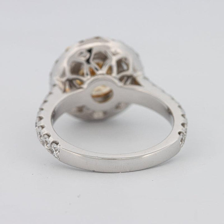 2.90 CT Fancy Yellow Round Halo Solitaire - ZIZOV DIAMONDS