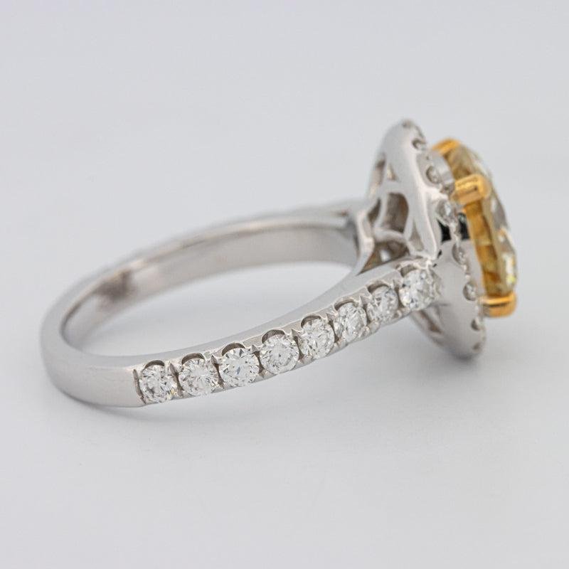 2.90 CT Fancy Yellow Round Halo Solitaire - ZIZOV DIAMONDS